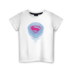 Детская футболка хлопок с принтом Superman в Кировске, 100% хлопок | круглый вырез горловины, полуприлегающий силуэт, длина до линии бедер | justice league movie (2017) | superman | vdpartat | знак | лига справедливости | логотип | супермен