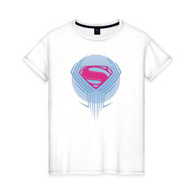Женская футболка хлопок с принтом Superman в Кировске, 100% хлопок | прямой крой, круглый вырез горловины, длина до линии бедер, слегка спущенное плечо | justice league movie (2017) | superman | vdpartat | знак | лига справедливости | логотип | супермен
