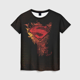 Женская футболка 3D с принтом Superman в Кировске, 100% полиэфир ( синтетическое хлопкоподобное полотно) | прямой крой, круглый вырез горловины, длина до линии бедер | man | steel | superman | vdzajul | супермен | супермэн