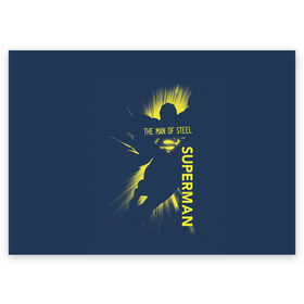 Поздравительная открытка с принтом The man of steel в Кировске, 100% бумага | плотность бумаги 280 г/м2, матовая, на обратной стороне линовка и место для марки
 | man | steel | superman | vdzajul | супермен | супермэн