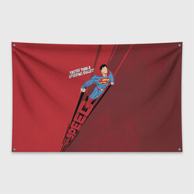 Флаг-баннер с принтом SPEED в Кировске, 100% полиэстер | размер 67 х 109 см, плотность ткани — 95 г/м2; по краям флага есть четыре люверса для крепления | man | steel | superman | vdzajul | супермен | супермэн