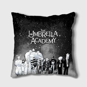 Подушка 3D с принтом The Umbrella Academy в Кировске, наволочка – 100% полиэстер, наполнитель – холлофайбер (легкий наполнитель, не вызывает аллергию). | состоит из подушки и наволочки. Наволочка на молнии, легко снимается для стирки | the umbrella academy | umbrella | академия амбрелла | амбрелла | герб | зонтик