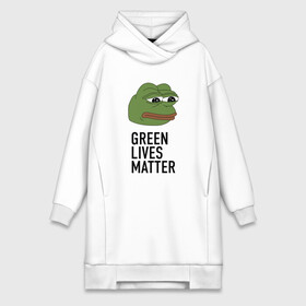 Платье-худи хлопок с принтом Green Lives Matter в Кировске,  |  | black lives matter | blacklivesmatter | pepe | pepe frog | лягушка пепе | пепе | пеппе