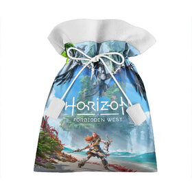 Подарочный 3D мешок с принтом Horizon Forbidden West в Кировске, 100% полиэстер | Размер: 29*39 см | aloy | guerrilla games | horizon forbidden west | hunt | zero dawn | горизонт | запретный запад | игры | нулевой рассвет | охота | элой