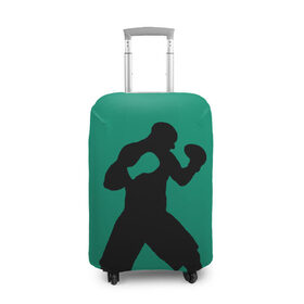Чехол для чемодана 3D с принтом Боксер в Кировске, 86% полиэфир, 14% спандекс | двустороннее нанесение принта, прорези для ручек и колес | ufc | бег | бокс | гантели | груша | кикбоксинг | ринг | спорт | удар | физкультура