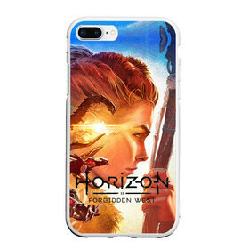 Чехол для iPhone 7Plus/8 Plus матовый с принтом Horizon Forbidden West в Кировске, Силикон | Область печати: задняя сторона чехла, без боковых панелей | aloy | guerrilla games | horizon forbidden west | hunt | zero dawn | горизонт | запретный запад | игры | нулевой рассвет | охота | элой