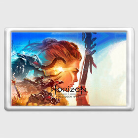 Магнит 45*70 с принтом Horizon Forbidden West в Кировске, Пластик | Размер: 78*52 мм; Размер печати: 70*45 | aloy | guerrilla games | horizon forbidden west | hunt | zero dawn | горизонт | запретный запад | игры | нулевой рассвет | охота | элой