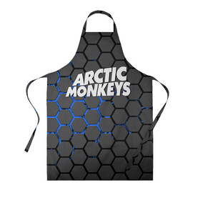 Фартук 3D с принтом ARCTIC MONKEYS в Кировске, 100% полиэстер | общий размер — 65 х 85 см, ширина нагрудника — 26 см, горловина — 53 см, длина завязок — 54 см, общий обхват в поясе — 173 см. Принт на завязках и на горловине наносится с двух сторон, на основной части фартука — только с внешней стороны | alex turner | arctic monkeys | rock | алекс тернер | арктик манкис | рок