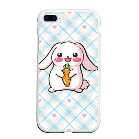 Чехол для iPhone 7Plus/8 Plus матовый с принтом Милый зайка в Кировске, Силикон | Область печати: задняя сторона чехла, без боковых панелей | веган | вегетарианец | животное | зайцы | зайчик | зайчонок | заяц | кролик | кроль | крольчонок | овощи | пушистик