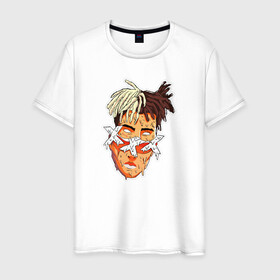 Мужская футболка хлопок с принтом XXXtentacion в Кировске, 100% хлопок | прямой крой, круглый вырез горловины, длина до линии бедер, слегка спущенное плечо. | anime | rap | xxxtentacion | знаменитости