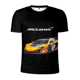 Мужская футболка 3D спортивная с принтом McLaren в Кировске, 100% полиэстер с улучшенными характеристиками | приталенный силуэт, круглая горловина, широкие плечи, сужается к линии бедра | bolide | car | mclaren | motorsport | power | prestige | автомобиль | автоспорт | болид | мощь | престиж
