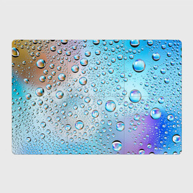 Магнитный плакат 3Х2 с принтом Капли голубой роса стекло вода в Кировске, Полимерный материал с магнитным слоем | 6 деталей размером 9*9 см | вода | градиент | для всех | дождь | капли | летний | на каждый день | обычный | окно | поверхность | повседневный | размытость | роса | стекло