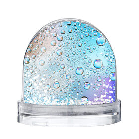 Снежный шар с принтом Капли голубой роса стекло вода в Кировске, Пластик | Изображение внутри шара печатается на глянцевой фотобумаге с двух сторон | вода | градиент | для всех | дождь | капли | летний | на каждый день | обычный | окно | поверхность | повседневный | размытость | роса | стекло