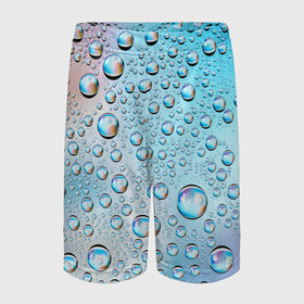Детские спортивные шорты 3D с принтом Капли голубой роса стекло вода в Кировске,  100% полиэстер
 | пояс оформлен широкой мягкой резинкой, ткань тянется
 | вода | градиент | для всех | дождь | капли | летний | на каждый день | обычный | окно | поверхность | повседневный | размытость | роса | стекло