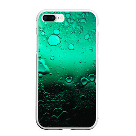 Чехол для iPhone 7Plus/8 Plus матовый с принтом Зеленые капли клетки в Кировске, Силикон | Область печати: задняя сторона чехла, без боковых панелей | биология | вода | градиент | для всех | дождь | капли | клетки | летний | на каждый день | обычный | окно | поверхность | повседневный | размытость | роса | стекло