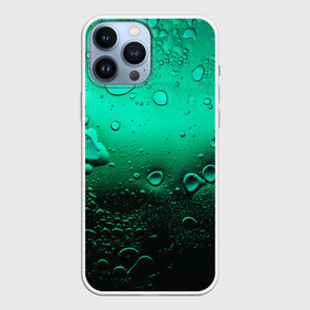 Чехол для iPhone 13 Pro Max с принтом Зеленые капли клетки в Кировске,  |  | Тематика изображения на принте: биология | вода | градиент | для всех | дождь | капли | клетки | летний | на каждый день | обычный | окно | поверхность | повседневный | размытость | роса | стекло