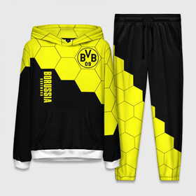 Женский костюм 3D (с толстовкой) с принтом Borussia Dortmund в Кировске,  |  | borussia | bvb | dortmund | fifa | football | soccer | uefa | боруссия | германия | клуб | лига | матч | мяч | спорт | уефа | фифа | футбол | шмельцер