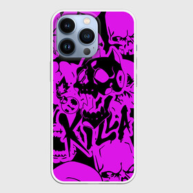 Чехол для iPhone 13 Pro с принтом KILLA фиолетовые черепа в Кировске,  |  | battle | blood | crusaders | dio | giorno | giovanna | jojo | jojos | jotaro | killer queen. wind | manga | ora | stardust | vento aureo | джо джо | манга | ора