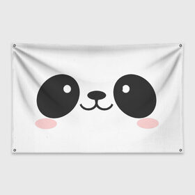 Флаг-баннер с принтом Panda в Кировске, 100% полиэстер | размер 67 х 109 см, плотность ткани — 95 г/м2; по краям флага есть четыре люверса для крепления | 2d | panda | маска для сна | милые животные | панда | панды