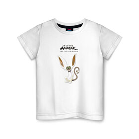 Детская футболка хлопок с принтом Момо 2/Аватар Легенда об Аанге в Кировске, 100% хлопок | круглый вырез горловины, полуприлегающий силуэт, длина до линии бедер | аанг | аанге | аватар | аппа | катара | легенда | момо | об