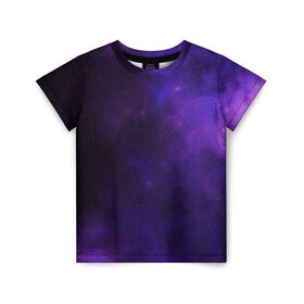 Детская футболка 3D с принтом Фиолетовая звезда в Кировске, 100% гипоаллергенный полиэфир | прямой крой, круглый вырез горловины, длина до линии бедер, чуть спущенное плечо, ткань немного тянется | Тематика изображения на принте: арт | звезда | звёзды | карлик | космос | облако | синий | сияние | темный | фиолетовый | черный | яркая | яркие цвета