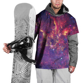 Накидка на куртку 3D с принтом Огненный разлом в Кировске, 100% полиэстер |  | арт | желтый | звёзды | космос | красный | облако | синий | сияние | фиолетовый | яркие цвета