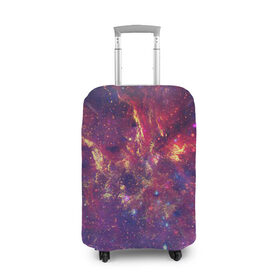 Чехол для чемодана 3D с принтом Огненный разлом в Кировске, 86% полиэфир, 14% спандекс | двустороннее нанесение принта, прорези для ручек и колес | арт | желтый | звёзды | космос | красный | облако | синий | сияние | фиолетовый | яркие цвета