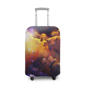 Чехол для чемодана 3D с принтом Яркий свет в Кировске, 86% полиэфир, 14% спандекс | двустороннее нанесение принта, прорези для ручек и колес | арт | желтый | звёзды | космос | красный | облако | оранжевый | синий | сияние | фиолетовый | яркие цвета