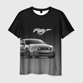 Мужская футболка 3D с принтом Mustang в Кировске, 100% полиэфир | прямой крой, круглый вырез горловины, длина до линии бедер | car | hoofs | horse | mane | motorsport | mustang | power | prestige | tail | usa | автомобиль | автоспорт | грива | конь | копыта | лошадь | мощь | мустанг | престиж | сша | хвост