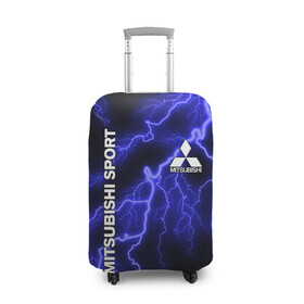 Чехол для чемодана 3D с принтом MITSUBISHI в Кировске, 86% полиэфир, 14% спандекс | двустороннее нанесение принта, прорези для ручек и колес | mitsubishi | авто | автомобиль | лого | логотип | митсубиси | митсубиши | молния | текстура