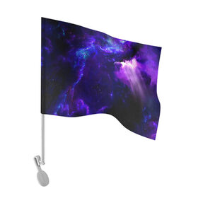 Флаг для автомобиля с принтом Космическое небо в Кировске, 100% полиэстер | Размер: 30*21 см | арт | звёзды | иний | космос | облако | розовый | сияние | тёмный | туманность | фиолоетовый | черный | яркие цвета