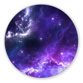 Коврик для мышки круглый с принтом Космическое небо в Кировске, резина и полиэстер | круглая форма, изображение наносится на всю лицевую часть | Тематика изображения на принте: арт | белый | бирюзовый | звёзды | космос | облако | розовый | синий | сияние | тёмный | туманность | фиолетовый | яркие цвета
