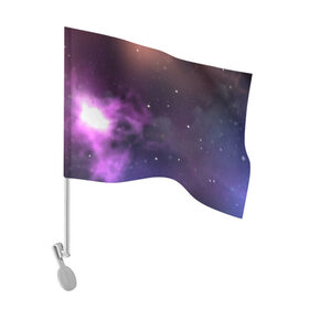 Флаг для автомобиля с принтом Космические туманности в Кировске, 100% полиэстер | Размер: 30*21 см | арт | звёзды | космос | красный | облако | оранжевый | розовый | синий | сияние | темный | туманность | фиолетовый | черный | яркие цвета