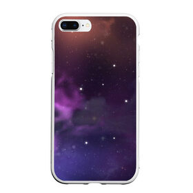 Чехол для iPhone 7Plus/8 Plus матовый с принтом Космические туманности в Кировске, Силикон | Область печати: задняя сторона чехла, без боковых панелей | арт | звёзды | космос | красный | облако | оранжевый | розовый | синий | сияние | темный | туманность | фиолетовый | черный | яркие цвета