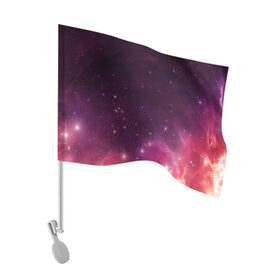 Флаг для автомобиля с принтом Космическая вспышка в Кировске, 100% полиэстер | Размер: 30*21 см | арт | желтый | звёзды | космос | красный | облако | розовый | сияние | фиолетовый | яркие цвета