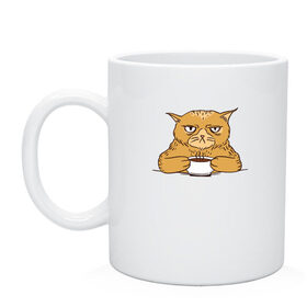 Кружка с принтом Grumpy Cat Coffee в Кировске, керамика | объем — 330 мл, диаметр — 80 мм. Принт наносится на бока кружки, можно сделать два разных изображения | Тематика изображения на принте: cat | coffee | grumpy | hot | kitten | kitty | pussycat | ароматный | горячий | грампи | злой | киса | кот | котик | котэ | кофе | кофеек | кошка | кружка | милый | не выспался | недовольный | прикол | сердитый | сонный | чашка