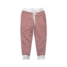 Детские брюки 3D с принтом Розовый в Кировске, 100% полиэстер | манжеты по низу, эластичный пояс регулируется шнурком, по бокам два кармана без застежек, внутренняя часть кармана из мелкой сетки | однотонное | однотонный | розово коричневое | розовое | розовый