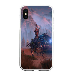 Чехол для iPhone XS Max матовый с принтом Horizon Zero Dawn в Кировске, Силикон | Область печати: задняя сторона чехла, без боковых панелей | aloy | antasy girl | art | artwork | digital art | fantasy | horizon | horizon: zero dawn | landscape | tallneck | warrior fantasy | weapon | zero dawn