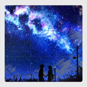 Магнитный плакат 3Х3 с принтом Ночное  Небо в Кировске, Полимерный материал с магнитным слоем | 9 деталей размером 9*9 см | Тематика изображения на принте: blue | sky | башни | звездное небо | звезды | космическое | красота | небо | ночь | синий