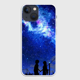 Чехол для iPhone 13 mini с принтом Ночное  Небо в Кировске,  |  | blue | sky | башни | звездное небо | звезды | космическое | красота | небо | ночь | синий