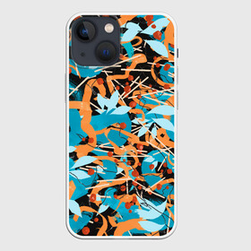Чехол для iPhone 13 mini с принтом Яркие линии в Кировске,  |  | brushstrokes | lines | paint | краски | линии | мазки | потерялся | узор