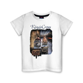 Детская футболка хлопок с принтом Kings Cross в Кировске, 100% хлопок | круглый вырез горловины, полуприлегающий силуэт, длина до линии бедер | harry potter | kings cross station | vdosadir | вокзал кингс кросс | гарри поттер | джоан роулинг | платформа