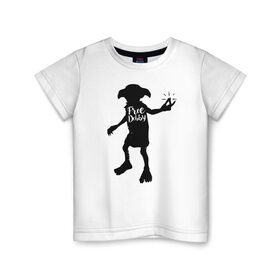 Детская футболка хлопок с принтом Free Dobby в Кировске, 100% хлопок | круглый вырез горловины, полуприлегающий силуэт, длина до линии бедер | dobby | harry potter | vdosadir | гарри поттер | джоан роулинг | добби