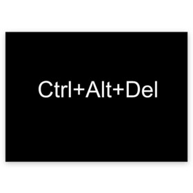 Поздравительная открытка с принтом ctrl+alt+del в Кировске, 100% бумага | плотность бумаги 280 г/м2, матовая, на обратной стороне линовка и место для марки
 | Тематика изображения на принте: 