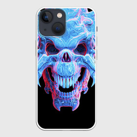 Чехол для iPhone 13 mini с принтом Череп Психоделика в Кировске,  |  | skull | зверь | зубы | психоделика | психоделический | страшный | хищник | череп | череп зверя | чужой