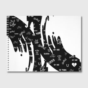 Альбом для рисования с принтом Lil Peep в Кировске, 100% бумага
 | матовая бумага, плотность 200 мг. | Тематика изображения на принте: benz truck | emo rap | gbc | gustav elijah ahr | hip hop | lil | lil peep | lil tracy | lilpeep | peep | rap | rip | густав элайджа | лил пип