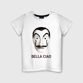 Детская футболка хлопок с принтом BELLA CIAO в Кировске, 100% хлопок | круглый вырез горловины, полуприлегающий силуэт, длина до линии бедер | bella ciao | бумажный дома | деньги | сериал