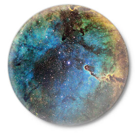 Значок с принтом Туманный космос в Кировске,  металл | круглая форма, металлическая застежка в виде булавки | galaxy | nasa | nebula | space | star | абстракция | вселенная | галактика | звезда | звезды | космический | наса | планеты