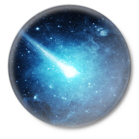 Значок с принтом Комета в Кировске,  металл | круглая форма, металлическая застежка в виде булавки | galaxy | nasa | nebula | space | star | абстракция | вселенная | галактика | звезда | звезды | космический | наса | планеты