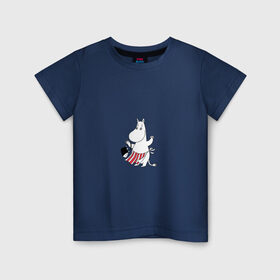 Детская футболка хлопок с принтом Муми-мама в Кировске, 100% хлопок | круглый вырез горловины, полуприлегающий силуэт, длина до линии бедер | Тематика изображения на принте: moomins | муми мама | муми тролли